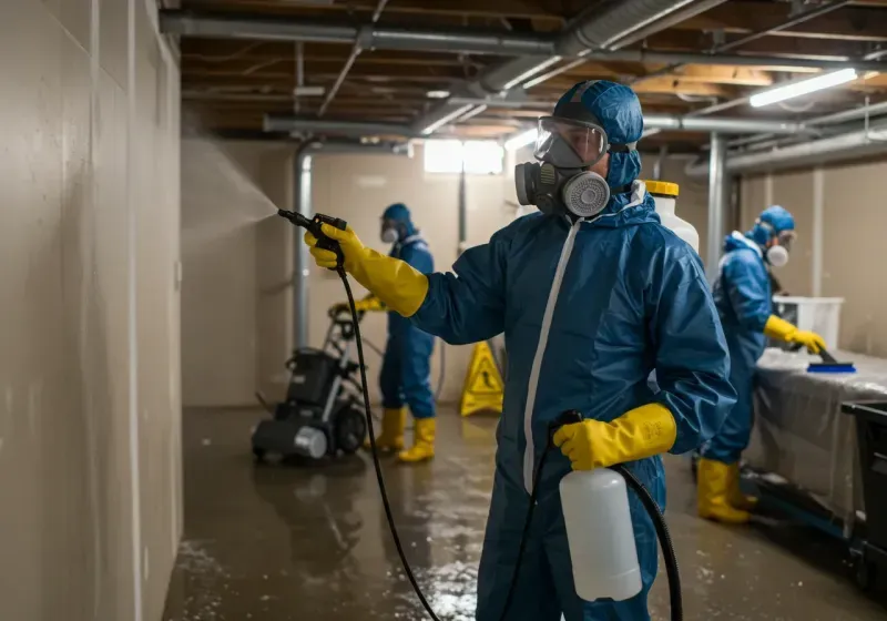 Basement Sanitization and Antimicrobial Treatment process in Doylestown, OH