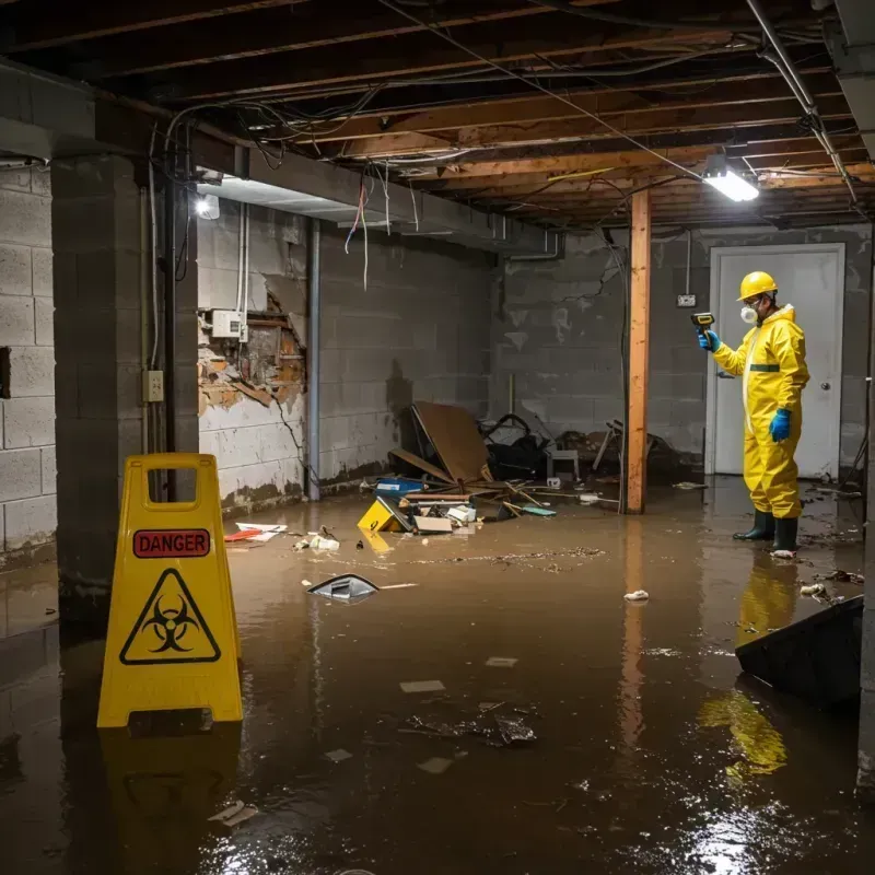 Flooded Basement Electrical Hazard in Doylestown, OH Property